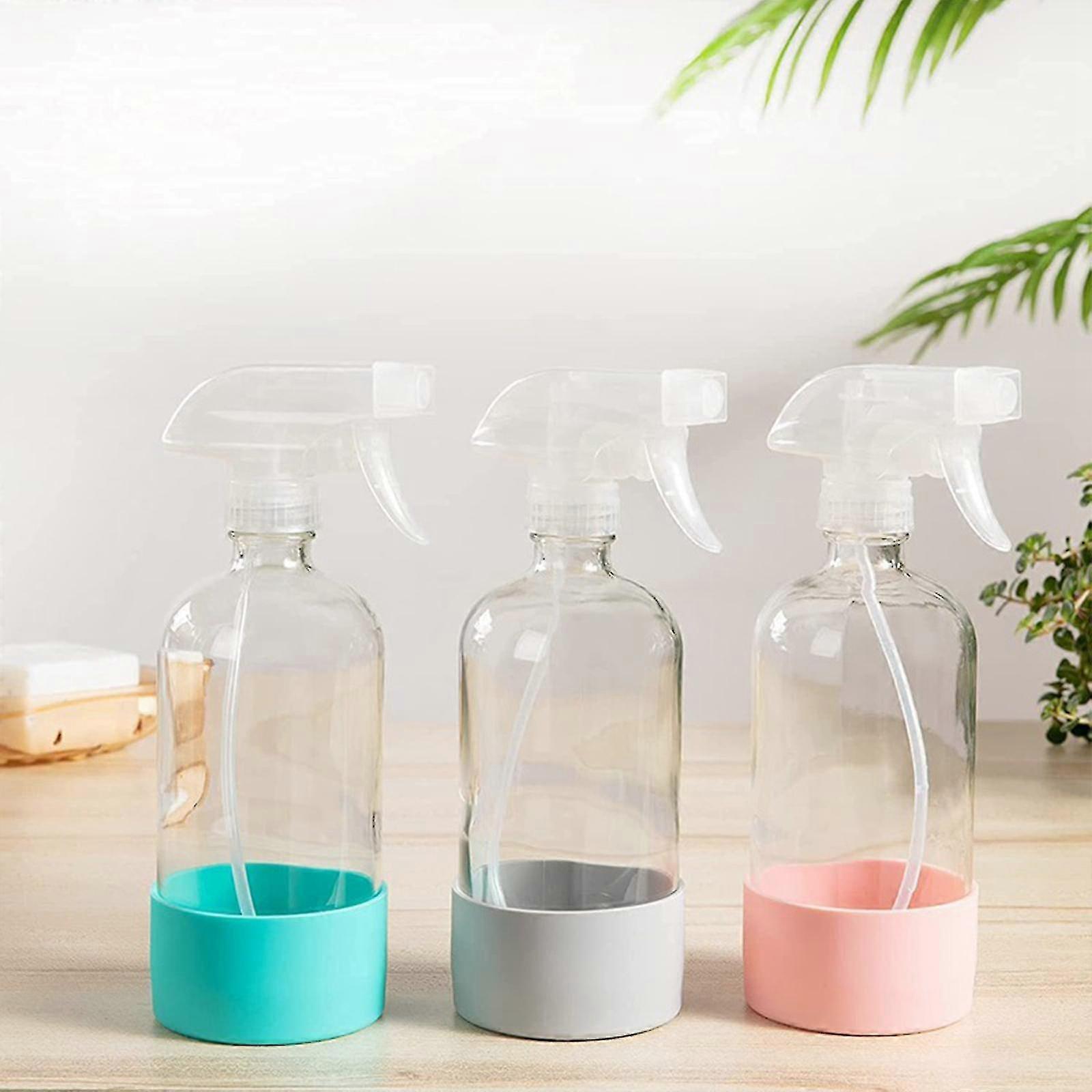 500Ml Empty Glass Misting Spray Bottles For Cleaning Solutions, Essential Oils, Plants, With Silicone Sleeve