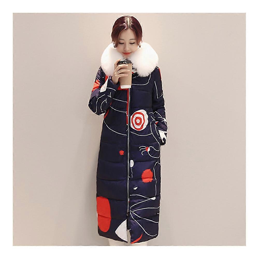 Plus Size Slim Fur Collar Thin Light Long Warm Down Coat