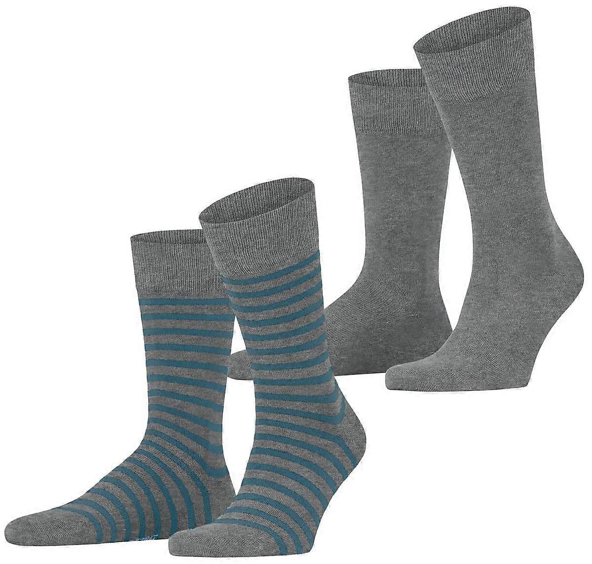 Esprit Fine Stripe 2 Pack Socks - Marengo Grey