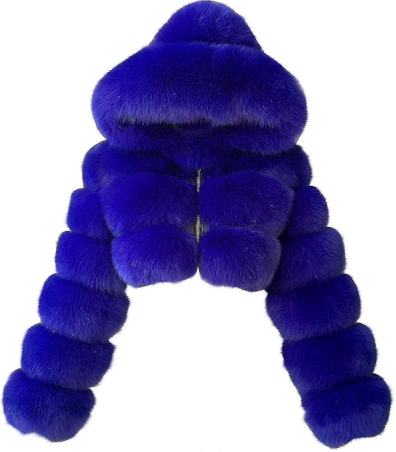 מעיל פרווה מלאכותי נשים עם מעילי בועה קצוצים ברדס מעילי פליז קצרים וחמים מעילי חורף בגודל פלוס לנשים באיכות גבוהה