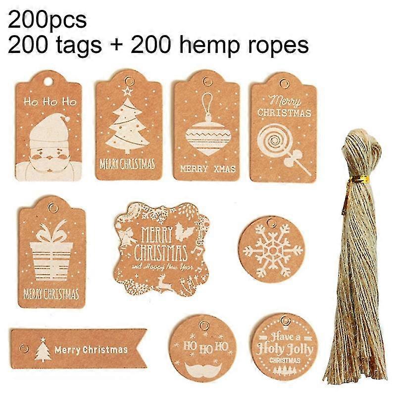 1 Set Kraft Paper Multi-use Hanging Tag Christmas Style Wide Application Handmade Gift Tag for Home-ZZY