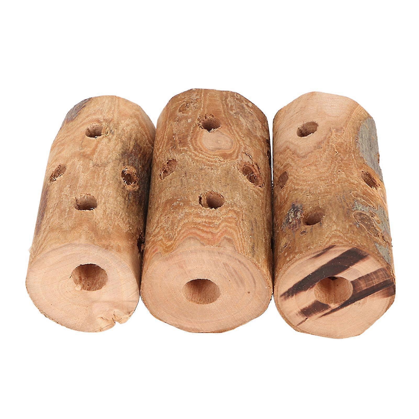 Small Animals Chew Sticks for Chinchillas Hamsters Guinea Pigs Rabbits 3Pcs Apple Wood Toys with Bark