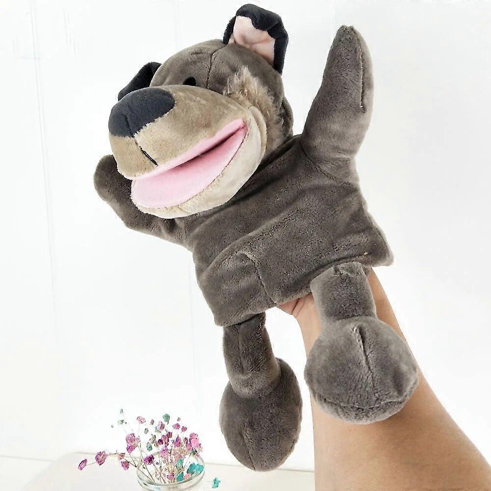 Grauer Wolf Handpuppe Kinder Plüschtier