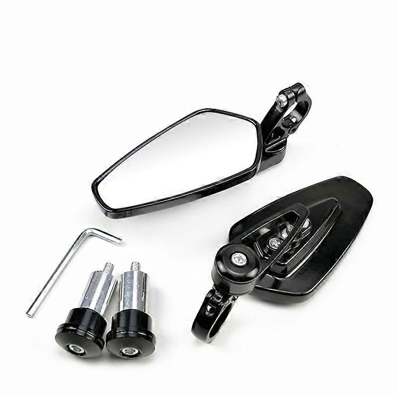 QX 2pcs/set Universal Motorcycle Rearview Mirrors Motorbike 360 Degree Aluminum 7/8" Motorbike Bike Handlebar Rear View Mirrors