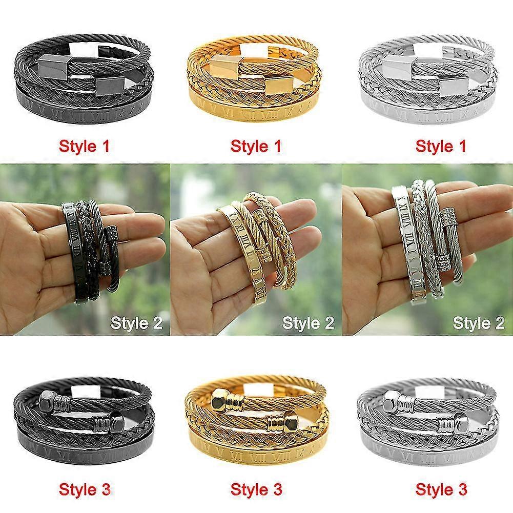 Retro Personality Wild Roman Alphabet Woven Bracelet La Fayette Luxury Set For Men