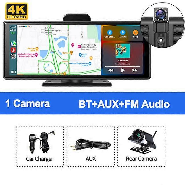 4K Bluetooth Transmitters Car Dvr 10.26" Wireless Bluetooth Transmitters CarPlay & Android Auto Dash Cam for Bluetooth Transmitters Car Rear View Came