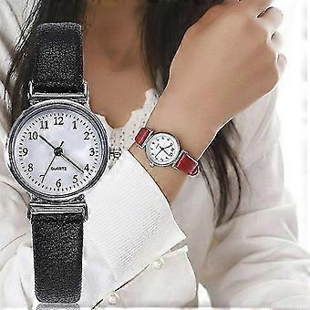 Polshorloge Leer Elegante Trend Analoog Quartz Dames Horloge Gift, Zwart