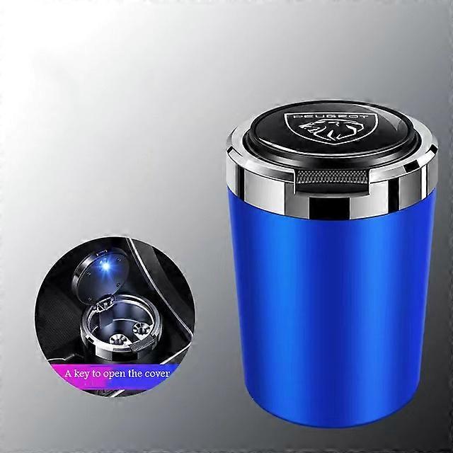 מאפרות מאפרה רב תכליתית לרכב עם סיגר מתכת אור LED כחול עבור פיג'ו 3008 5008 208 407 406 4008 206 308 אביזרים