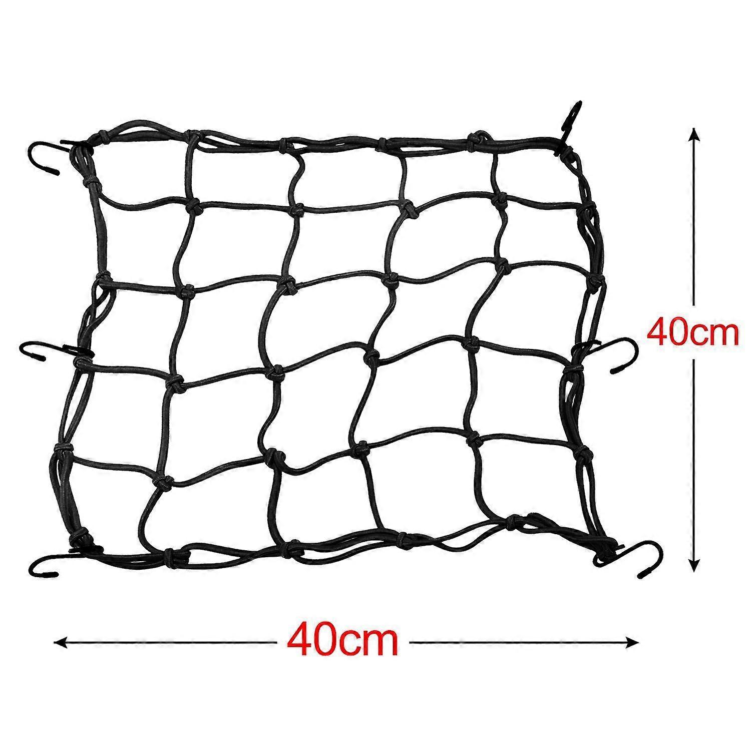Elastic Luggage Net, 2 Pcs Elastic Bungee Cords with Hooks, Motorcycle Accessories Cargo Net for Helmet Rack and Luggage Rack, for Motorbikes and Bike