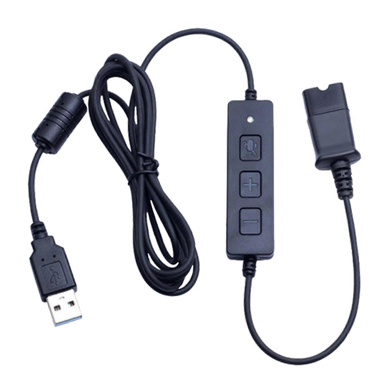 Premium Headset QD (Quick Disconnect) Connector to USB Adapter Cable 170cm