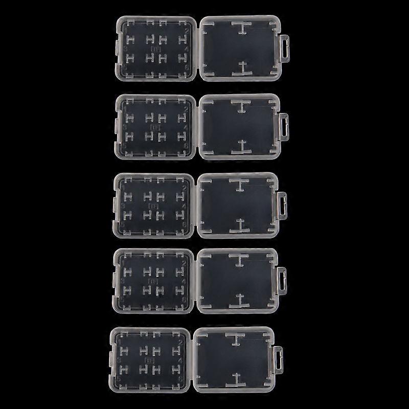 10PCS Plastic Transparent Standard SD SDHC Memory Card Case Holder Box Storage
