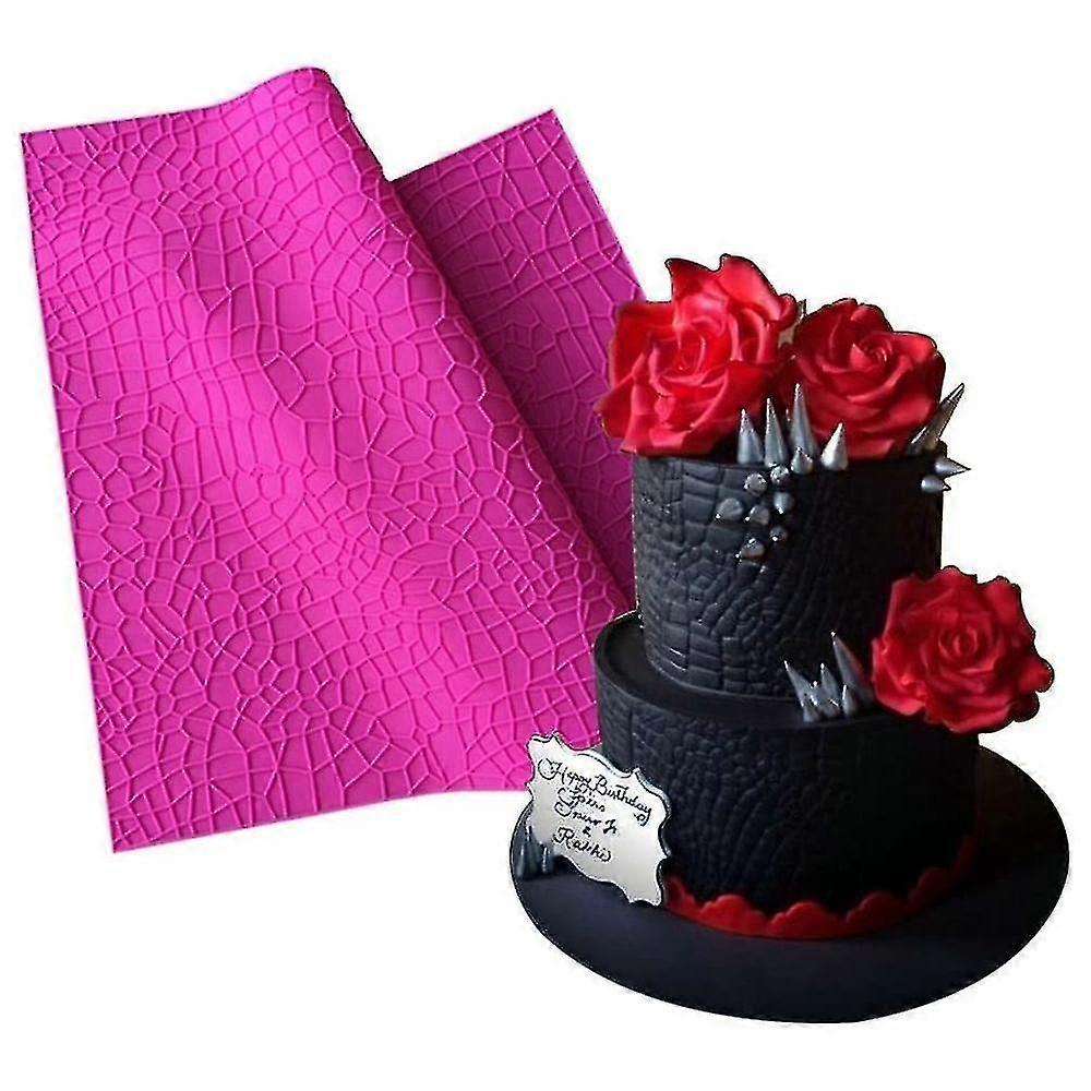 Kitchenware Large Size Alligator Impression Mat Embossed Silicone Cake Lace Mat Pastry Baking Tools
