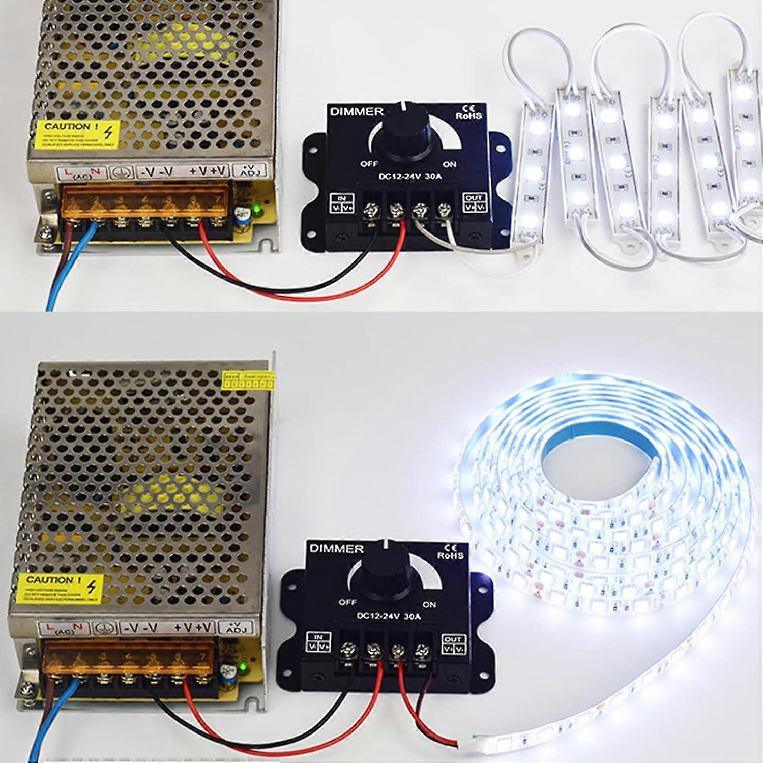 Led Dimmer PWM Manuale Con Rotella Frequenza e Curva Regolabile 12V 24V 30A DM110 | Leroy Merlin