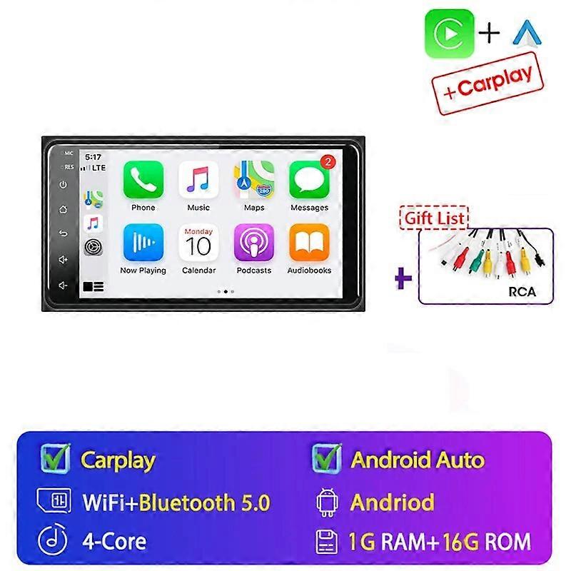 2Din android 12 Universal Car Radio Head Unit Multimedia Video Player For Toyota VIOS CROWN CAMRY HIACE PREVIA COROLLA RAV4
