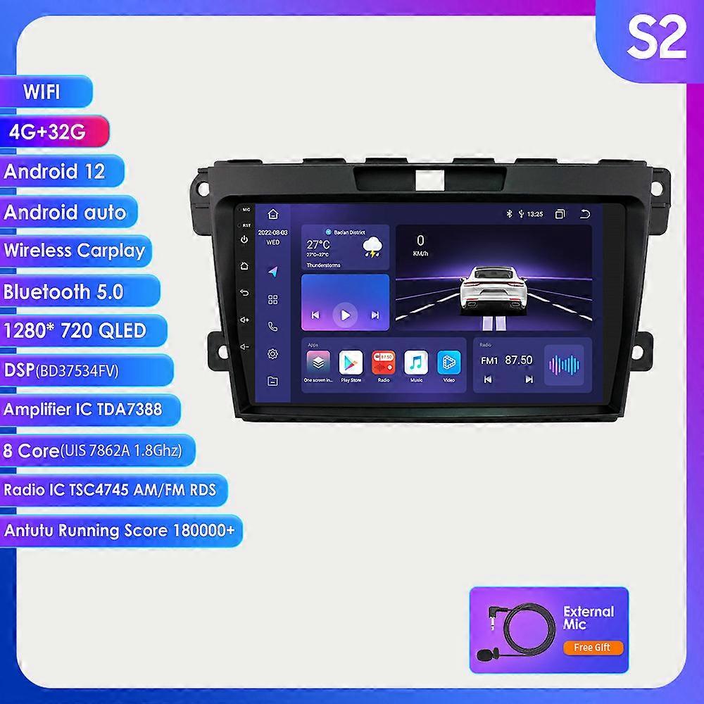 Android 2din Car Radio For Mazda CX-7 CX7 2008 2009 2010 2011-2015 Multimedia Video Player GPS Stereo 4G Navi Carplay RDS SWC BT
