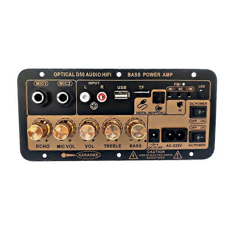 MOOL Digital Bluetooth Stereo Amplifier Board Subwoofer Dual Microphone Karaoke Car Amplifiers Speaker