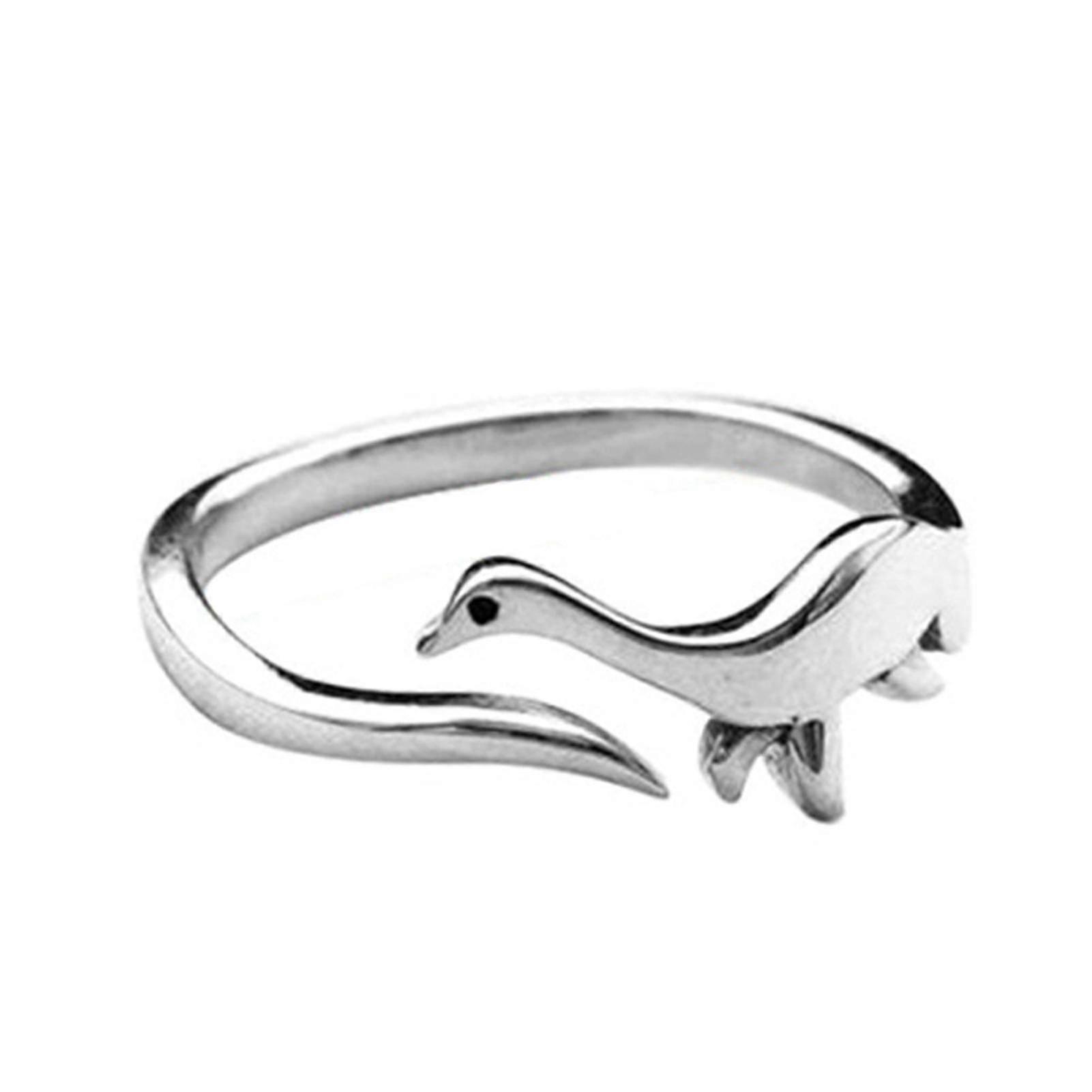 Anillo de dinosaurio Antigua jirafa plateada