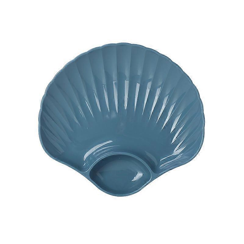 4 Pcs Plastic Shell Dinner Plate Dish With Dip Tray For Dining Table