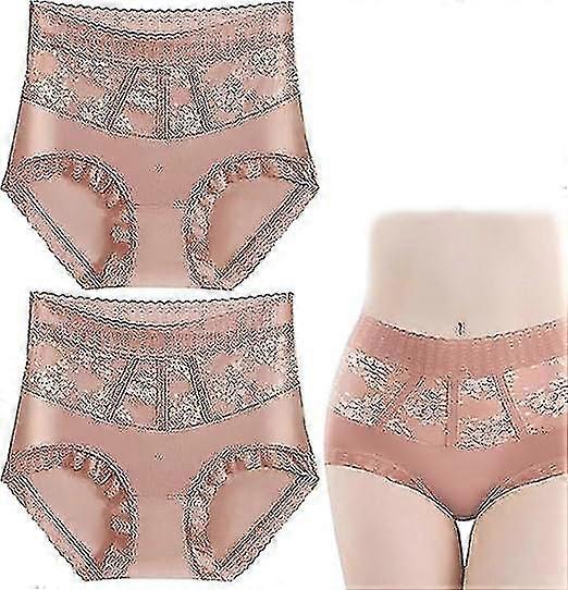 Sexy Tummy Control Hip Lifting Seamless Ice Silk Panties,2pcs High Waist Ice Silk Seamless Shaping Briefs Butt Lifting Tummy Control Panties