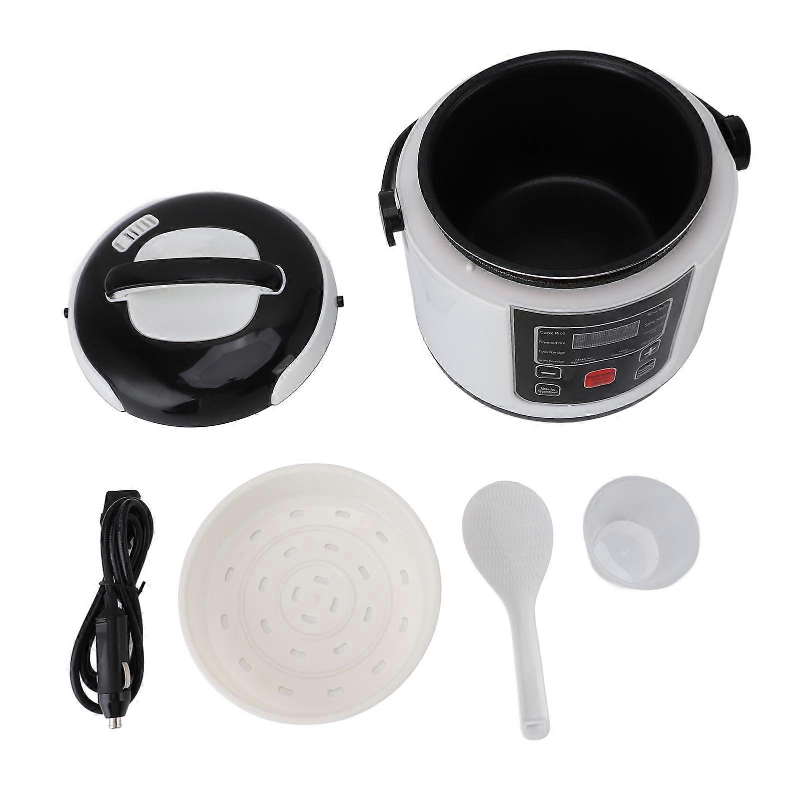 2L Portable Rice Cooker Multifunction Non-Stick Rice Cooker with Steamer Basket for Travel 12V