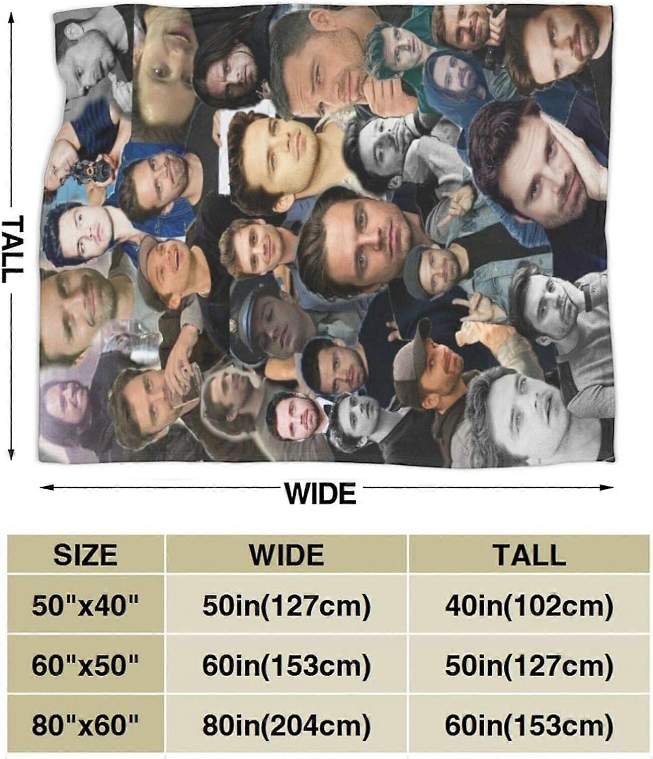 Sebastian Stan Ultra-Soft Plush Lightweight Throw Blankets Micro Fleece Blankets for All Seasons Chair-R655