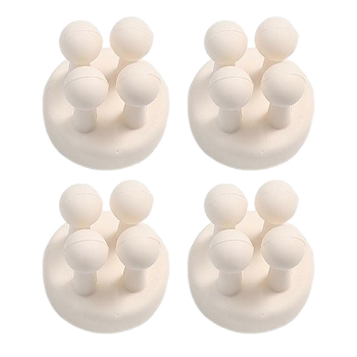 4Pcs Silicone Toothbrush Holder Multi-Function Hooks Simple Installation Self-Adhesive Single