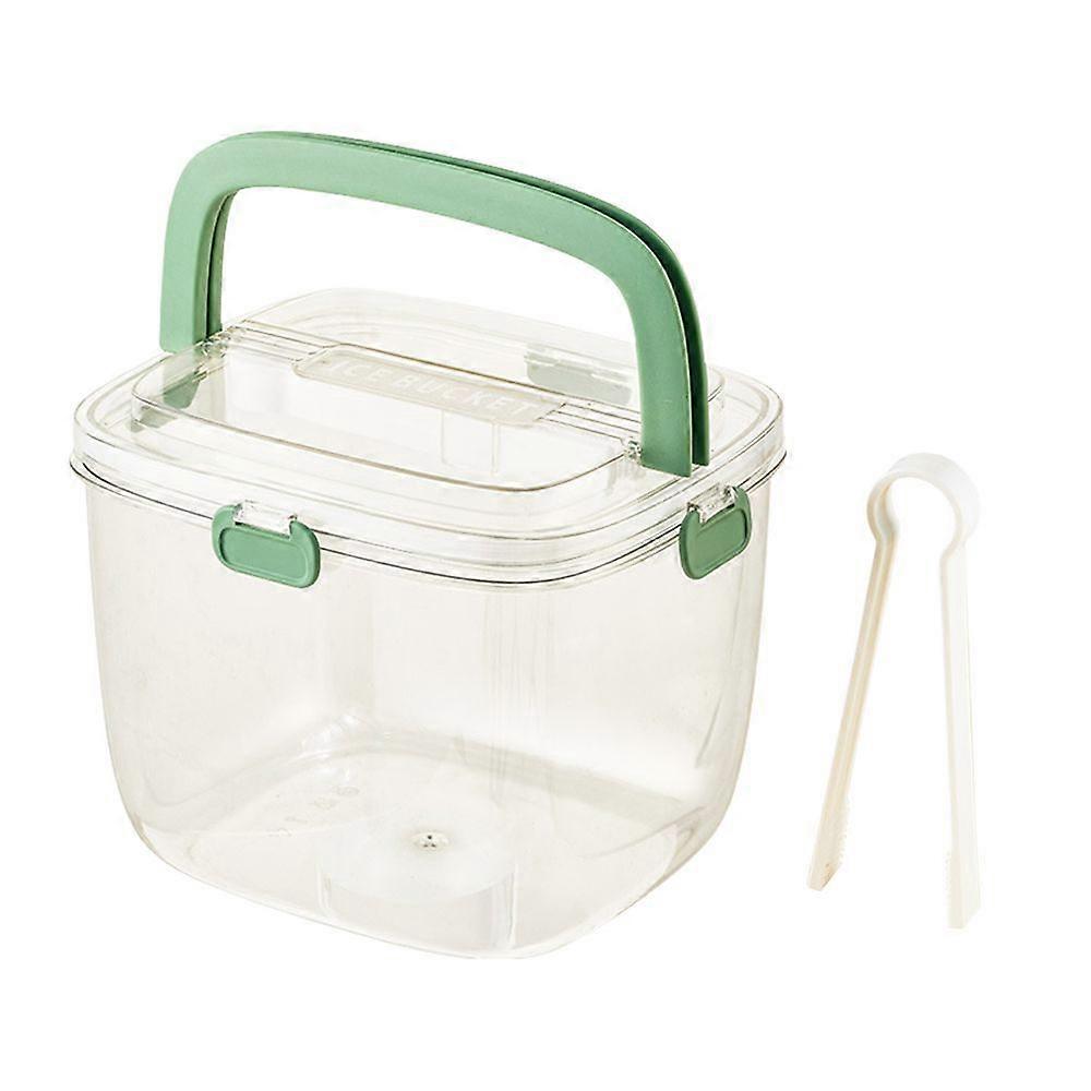 5 L Ice Bucket with Lid And Tongs Sealed Container for Parties Camping Barbecue Portable Wine Chiller Transparent Plastic Bin for Cocktail Freezer Lar