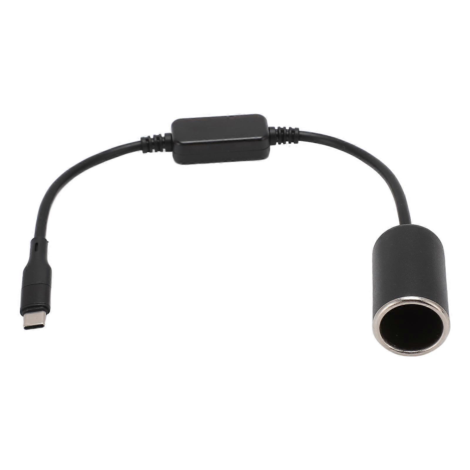 USB C to Cigarette Lighter Adapter Suitable for Dash Cams and Vehicle LED Light Strips