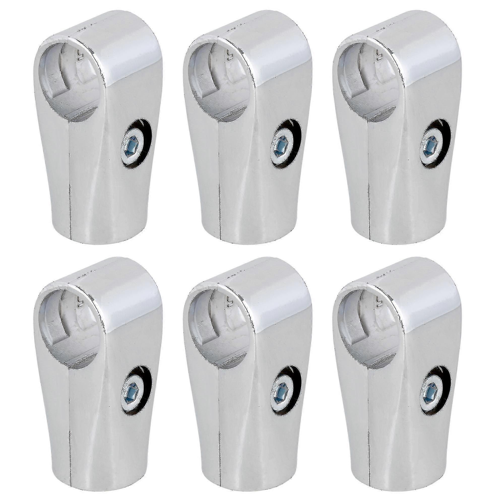 Pipe Connectors 6pcs Display Rack Fittings 25mm Inner Dia Two-way Tube Connectors