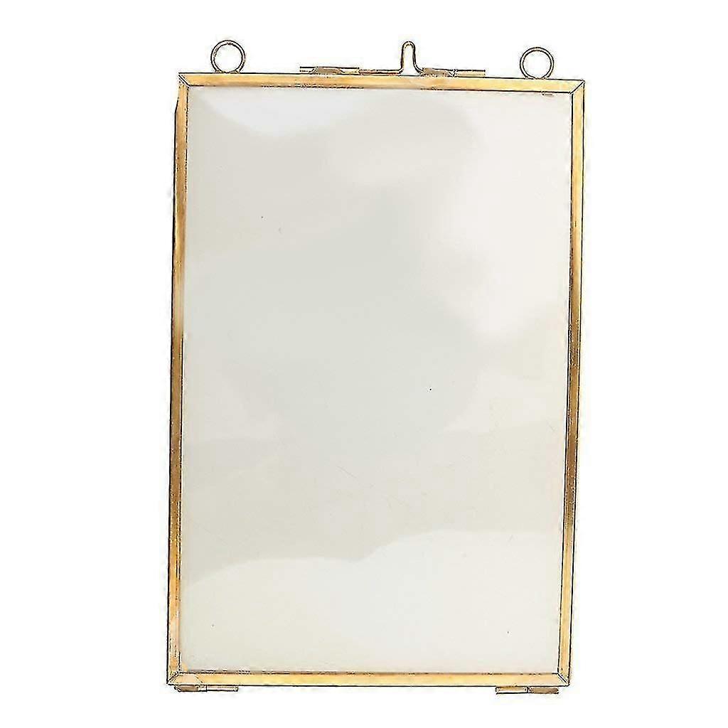 Vinta Hanging Metal Photo Frame + Glass And 2 Glass Side + Transparent 10.2 X 15.3 Cm