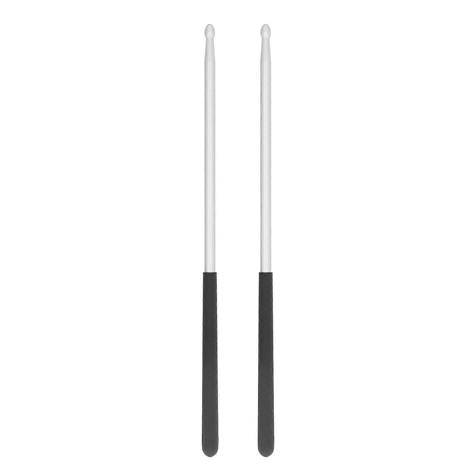 1 Pair 5A Aluminium Alloy Drum Stick Non Slip Handle Silver