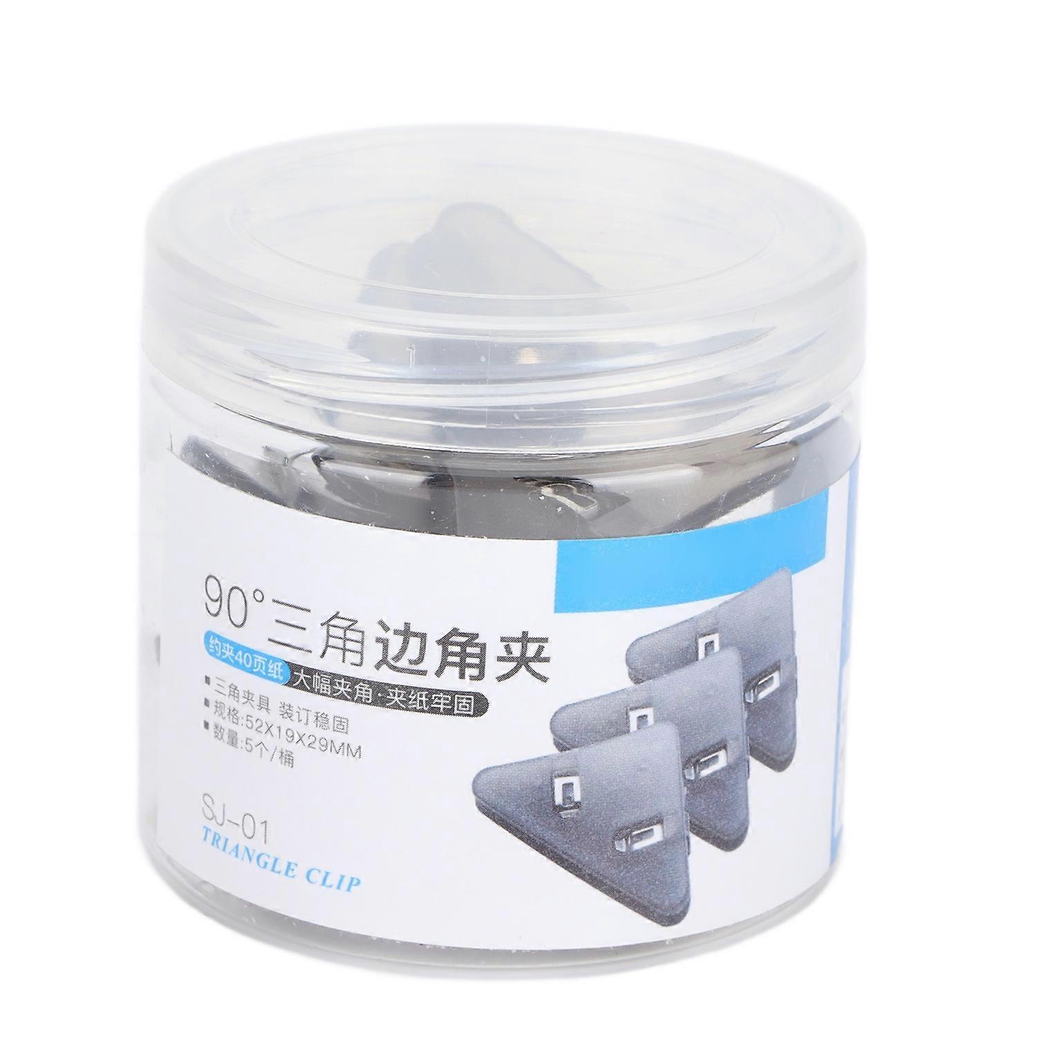 5pcs Paper Clips Triangular Portable Durable Fixing Tool for Test Paper Notes DocumentsBlack