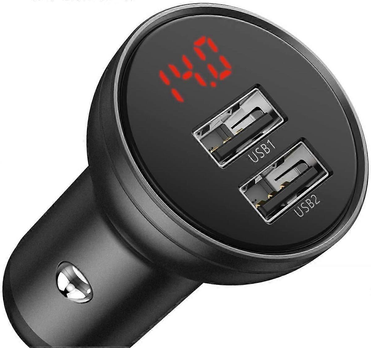 Hzl Ara arj Cihaz, Siyah, 24 W, 4,8 A, USB Tip A ve USB Tip A, USB Giri Says: 2, Dijital Ekran Siyah Siyah Gri