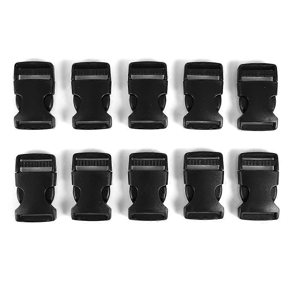 10 Pcs 1" 2.5CM Width Plastic Safety Quick Release Buckles Black Color