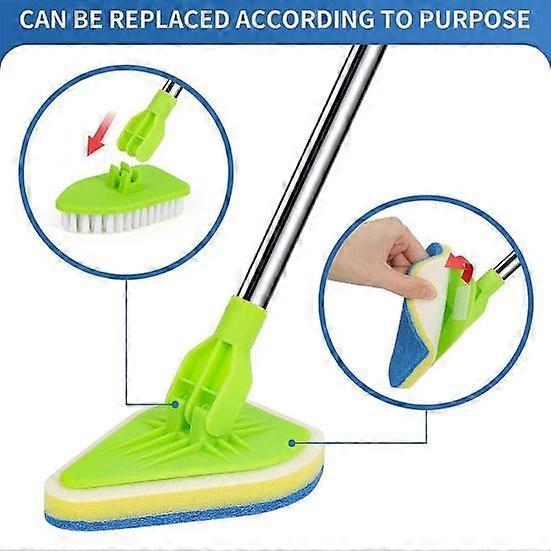 1 Set Cleaning Brush with Extendable Long Handle 3-in-1 Shower Tub Tile ...