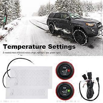 12V Carbon Fiber Seat Heater Kit for 2 Seats with High Low Temperature Switch Seat Cover Heated Pad Heating Cushion Warmer for E~bikes Motorcycles Car