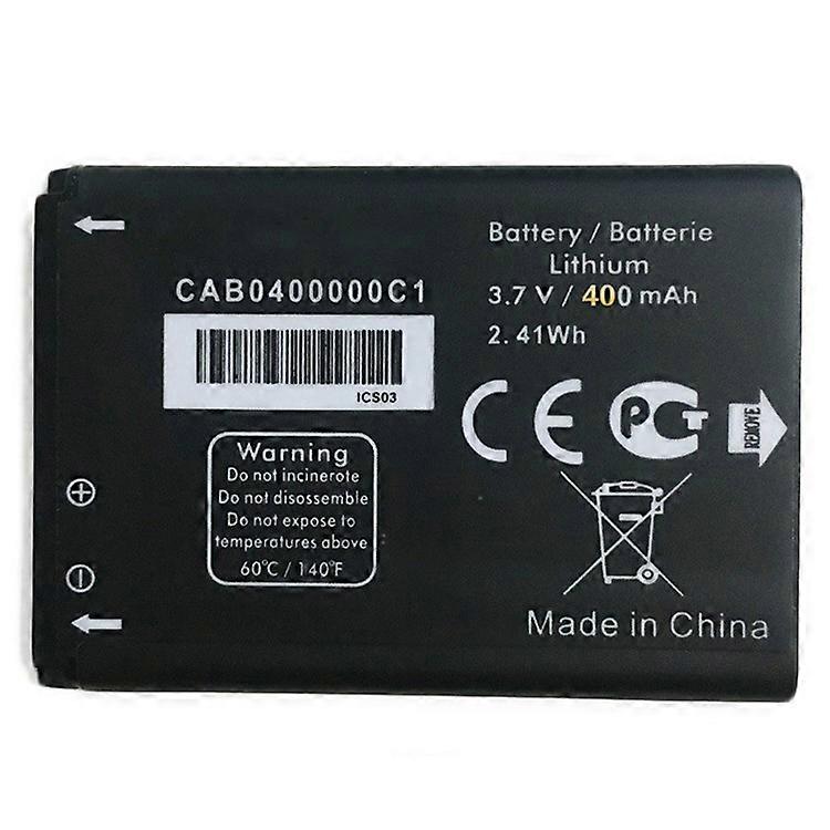 Compatible For Alcatel One Touch 3.70V 400mAh Rechargeable Lithium Battery Assembly (Encode: CAB0400000C1) (without Logo)