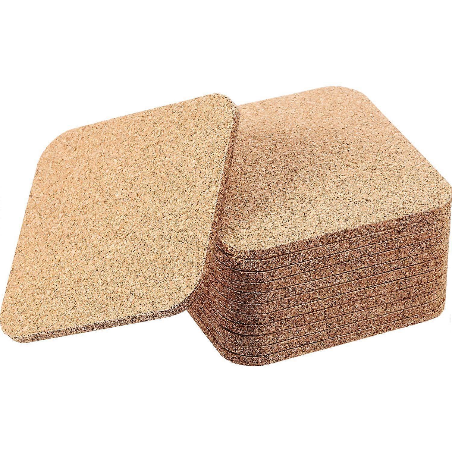 12 Pieces Square Cork Drink Coasters