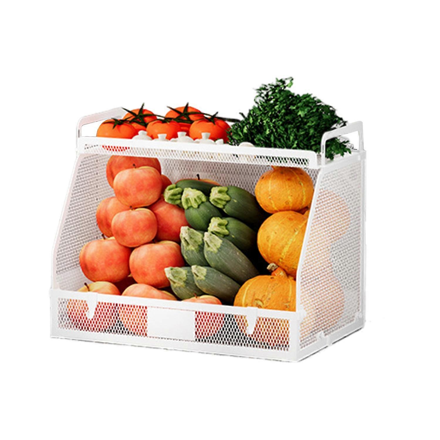 Fruit Basket Storage Rack Large Capacity Strong Load-bearing Thickened Hollow Stackable Fruit