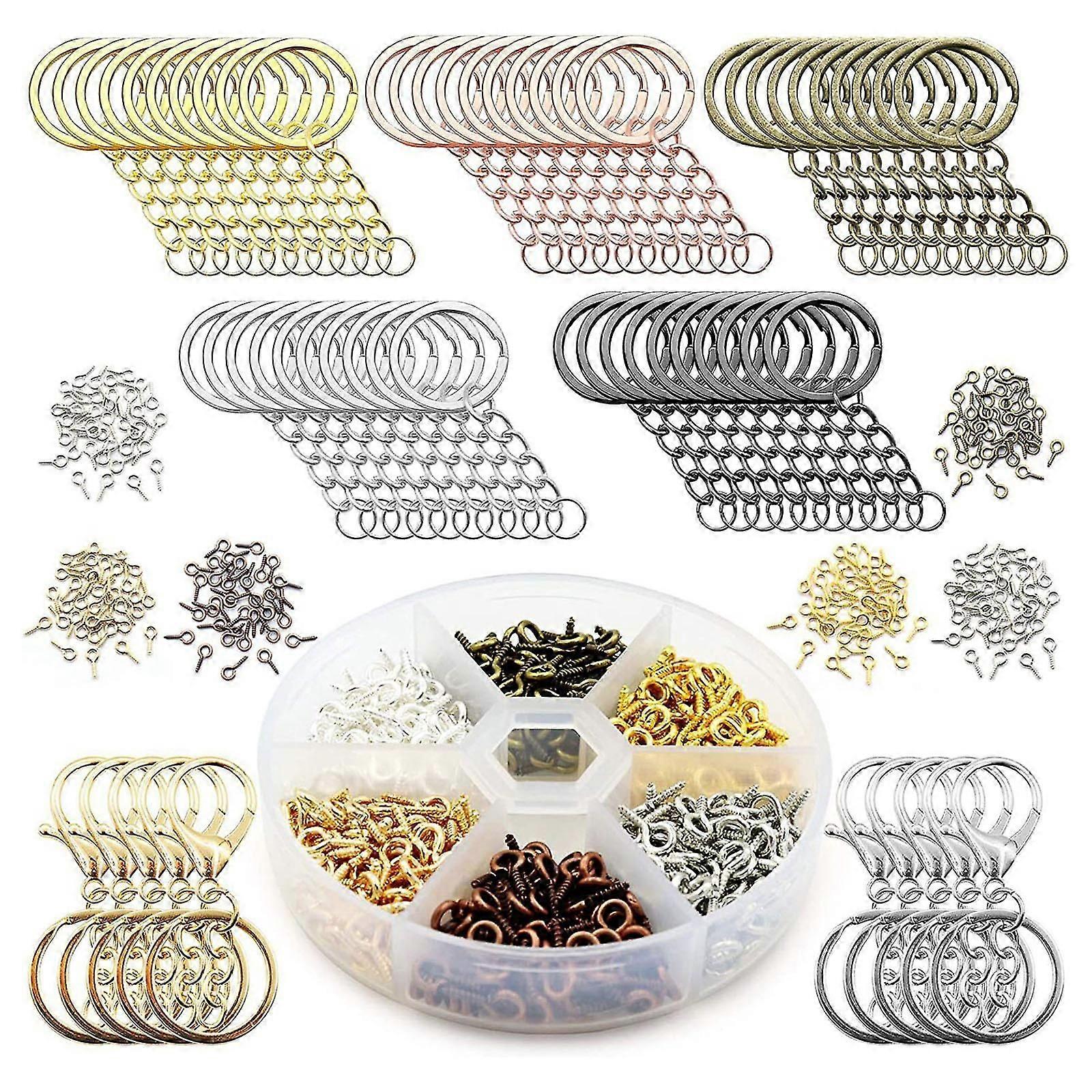 660Pieces Keychain Rings Set Crafts DIY for Key Chain Making Hardware Supplies