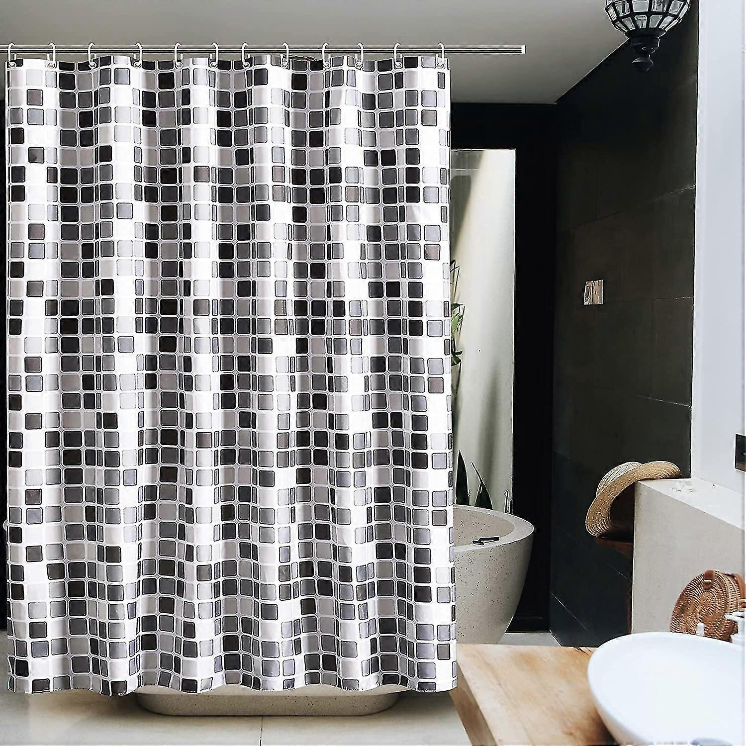 Machine Washable Antibacterial Polyester Fabric Shower Curtain