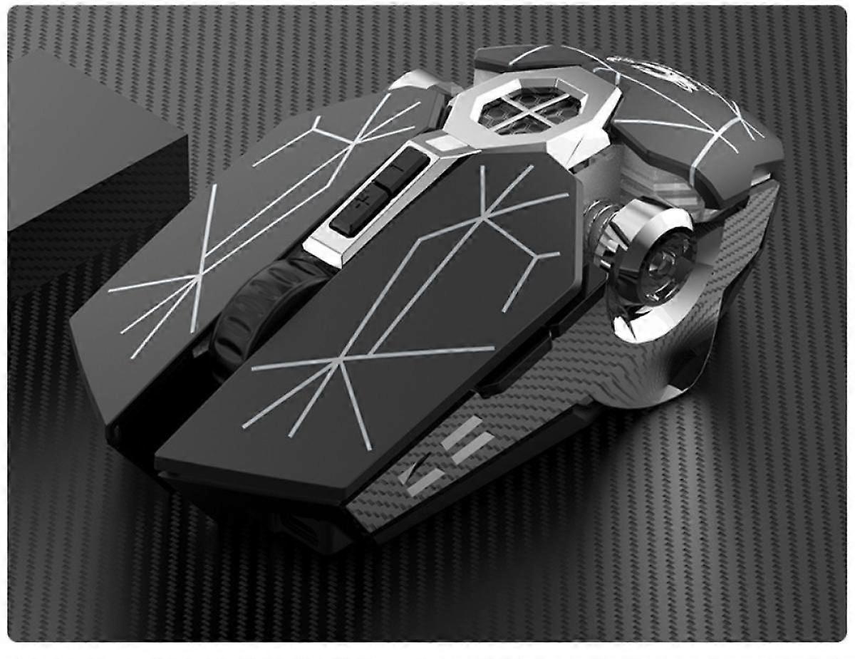 Bluetooth Wireless Dual Mode Charging Gaming Mouse Silent Water Cooling Illuminated Mechanical Mouse, USB Wireless Mouse with 6 Buttons 6 Replaceable