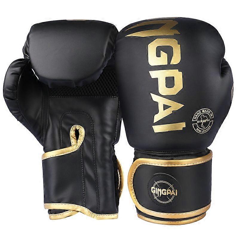 Gants de boxe adulte pour la boxe, le kickboxing, le karaté, le muay thaï, l’entraînement MMA noir nacré or 10oz