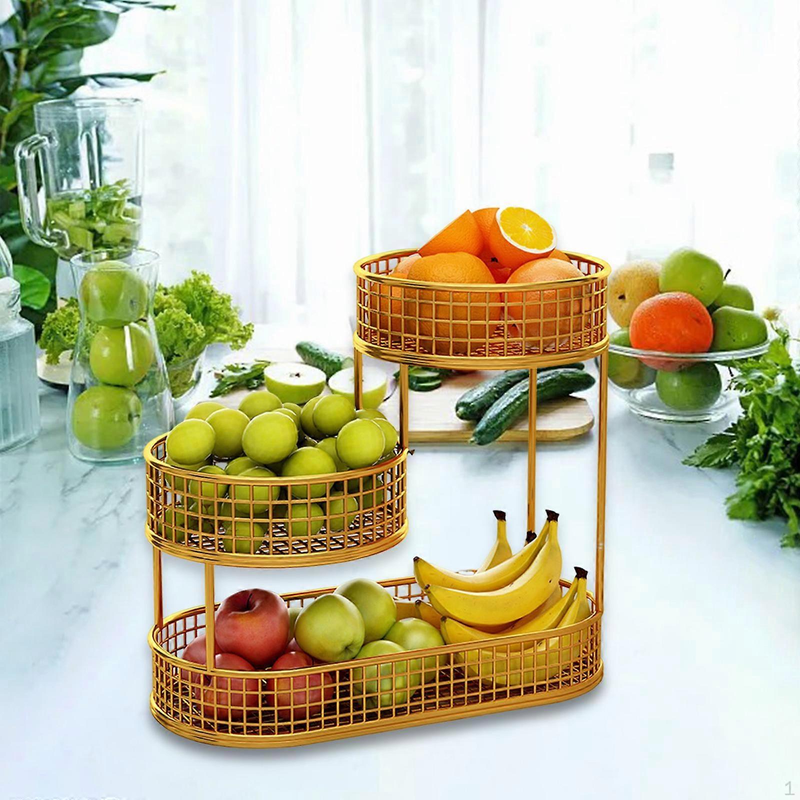 Countertop Fruit Basket Serving Bowl Party Container Stand Space Saver