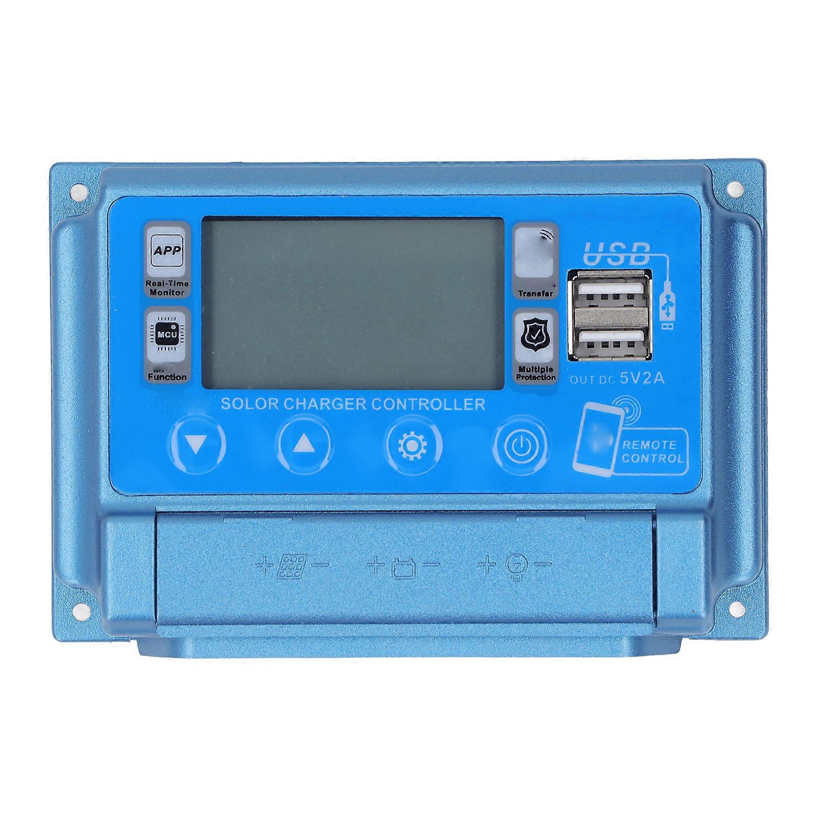 MPPT Solar Charge Controller 12V 24V 36V 48V 60V Self Adaption Dual USB Photovoltaic Panel Regulator with Bluetooth 40A