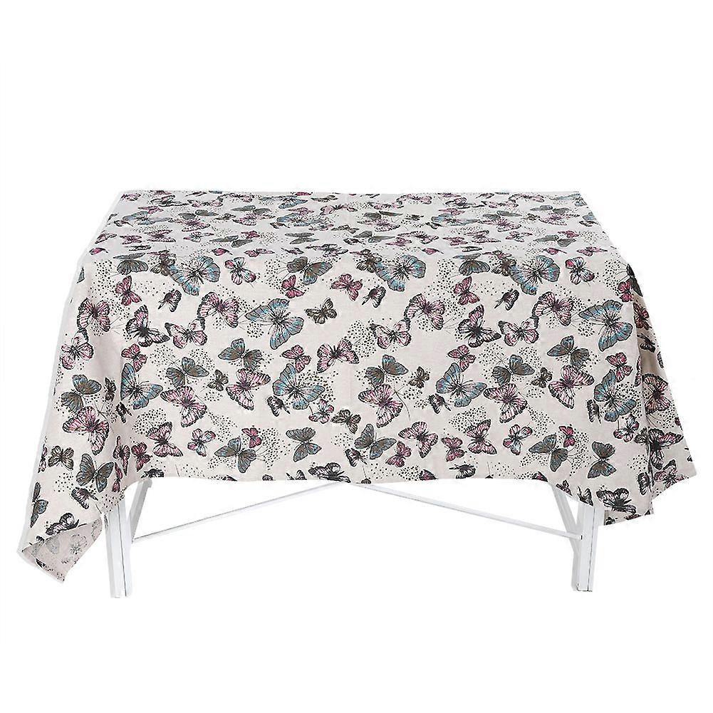 Cotton Linen Tablecloth Butterfly Print For Dining Tables Decorative Pattern Home Decor