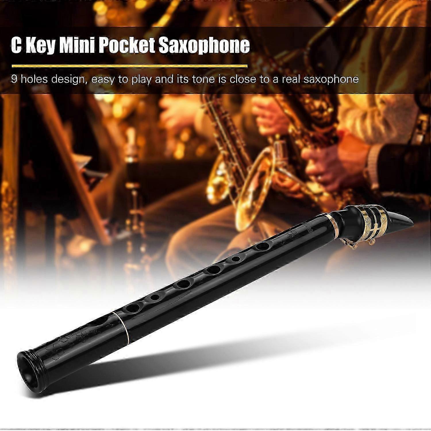 C Key Mini Pocket Saxophone - ABS with 10 Reeds, Mouthpiece & Carrying Bag for HiXing