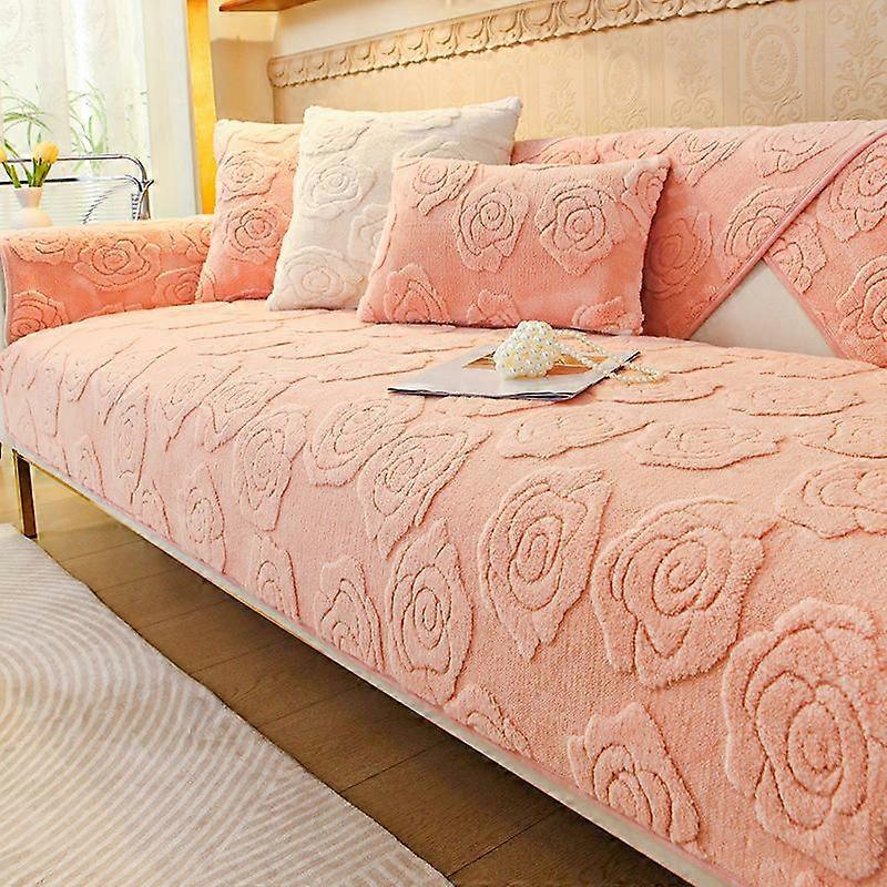 Taffy Velvet Sofa Cushion Winter Thickened Warm Cushion Simple Modern Non-Slip Living Room Sofa Cover Backrest Armrest Cover