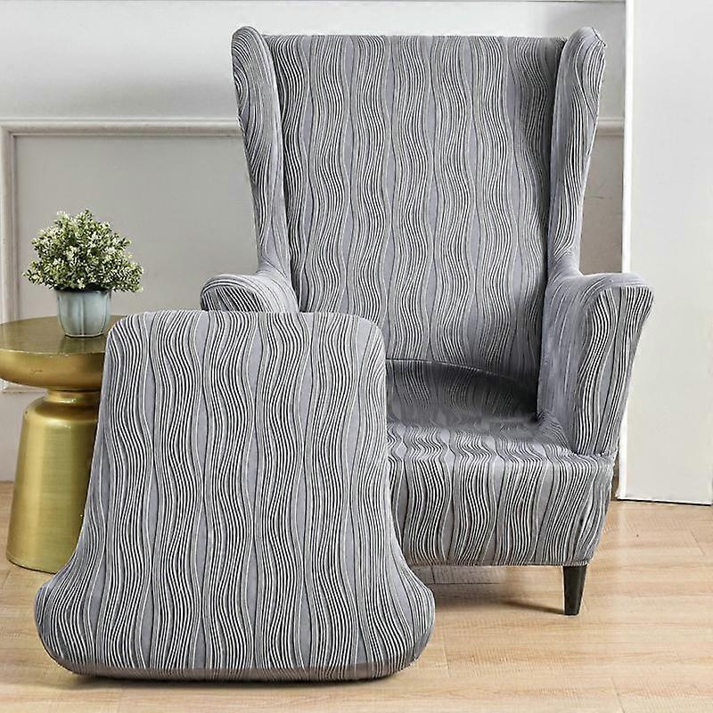 Stretch Jacquard Wingback Chair Sofa Slipcover Sofa Covers for Living Room Furniture Protector Couch Soft with Elastic Bottom