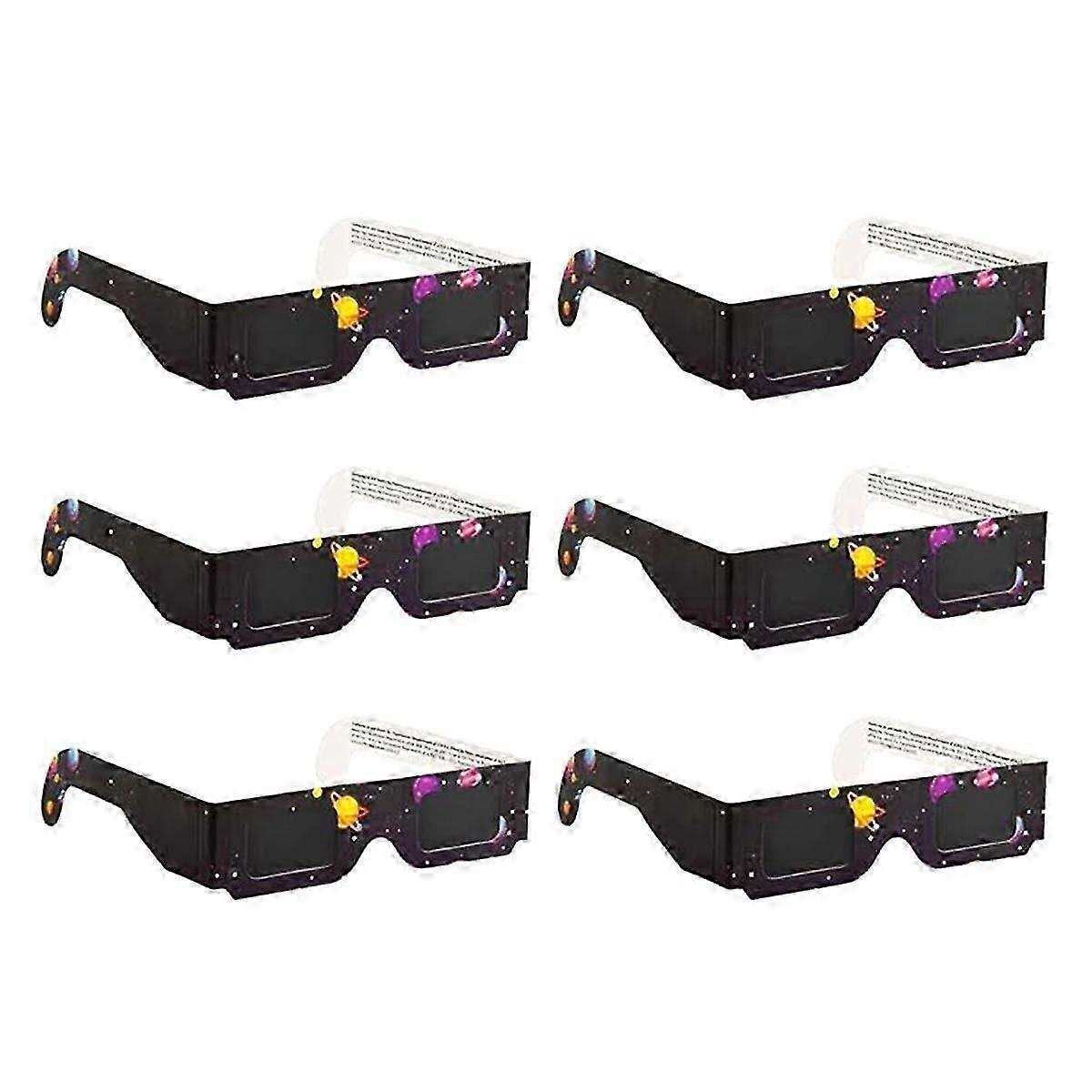 2025 6 Pack Paper Solar Eclipse Glasses Eclipse Shade for Direct Sun Viewing Safe Shades for Direct Sun Viewing